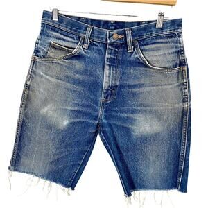 Vintage 90s Rustler Men's Cutoff Shorts Denim Jean Shorts Jorts Raw Hem 32x10